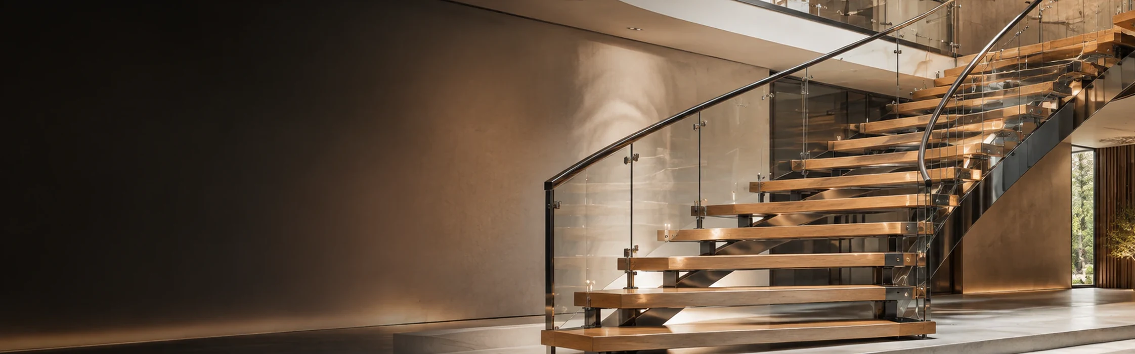 Premium timber and glass staircase interior